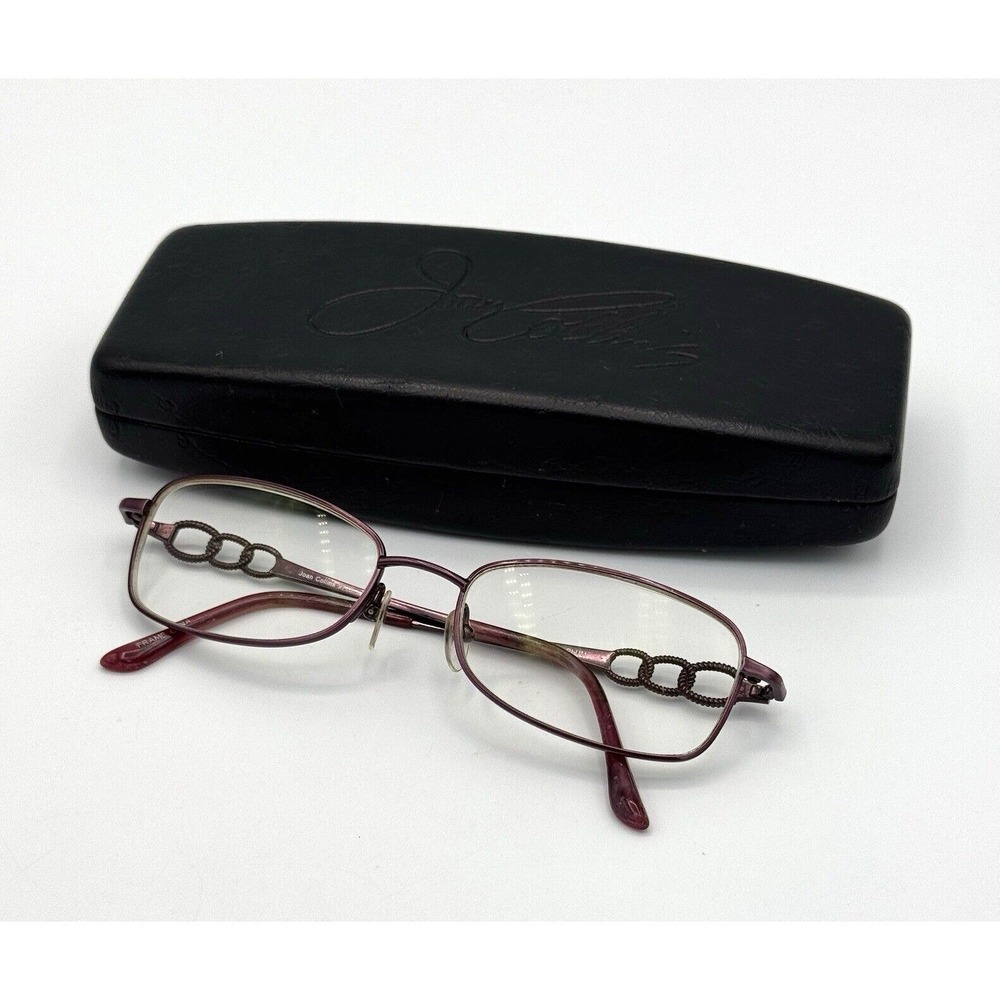 Joan Collins‎ 9773 Plum Metal Eyeglass Frames ONLY 53-17-135 with Case Y2K